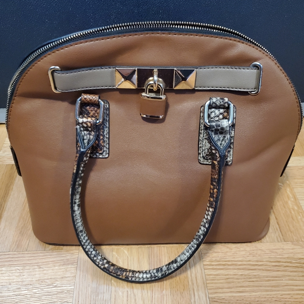 Aldo tan leather and faux skin purse